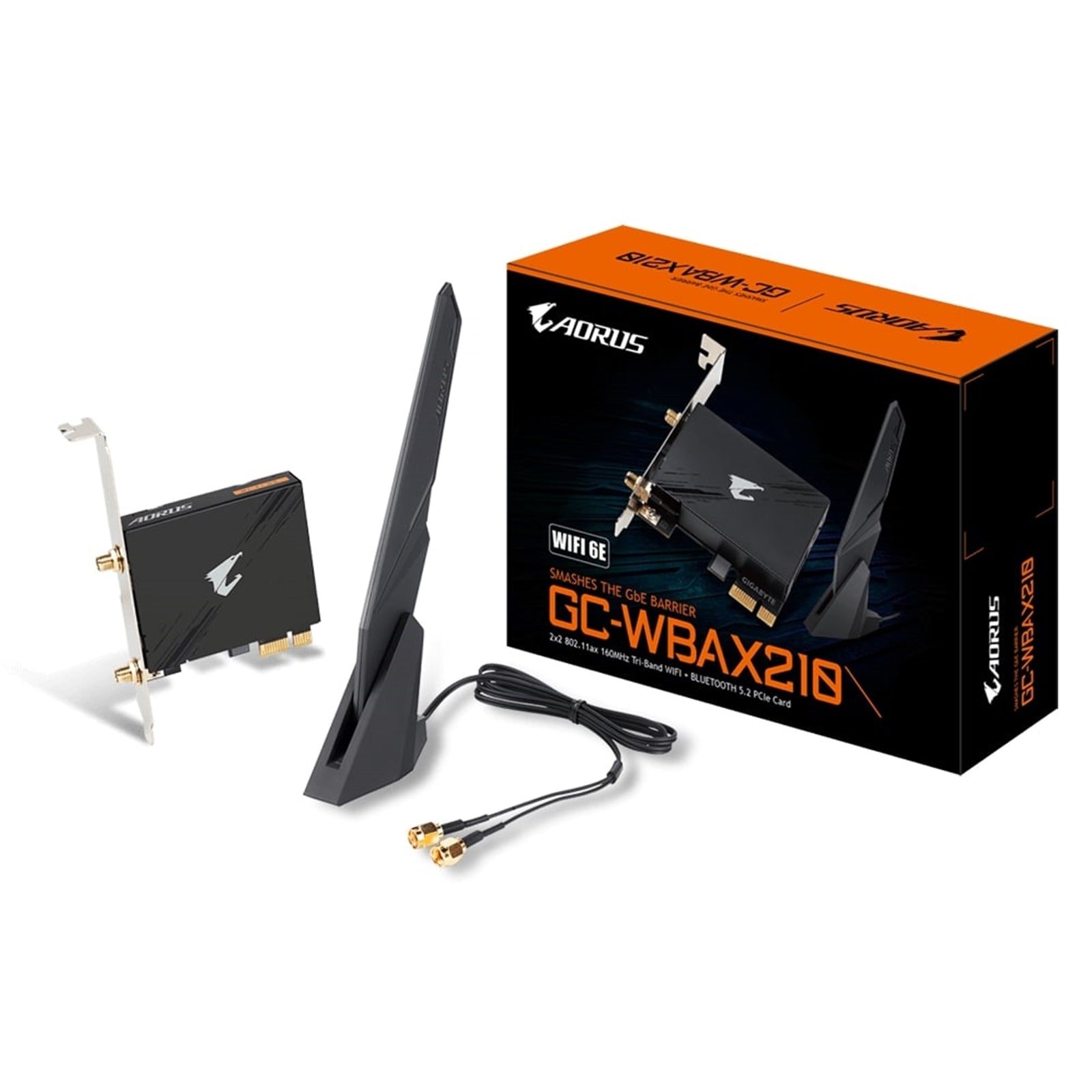 Gigabyte GC-WBAX210 Intel WiFi 6E AX200 2400Mbps Bluetooth 5.2 Wireless PCI-Express Card