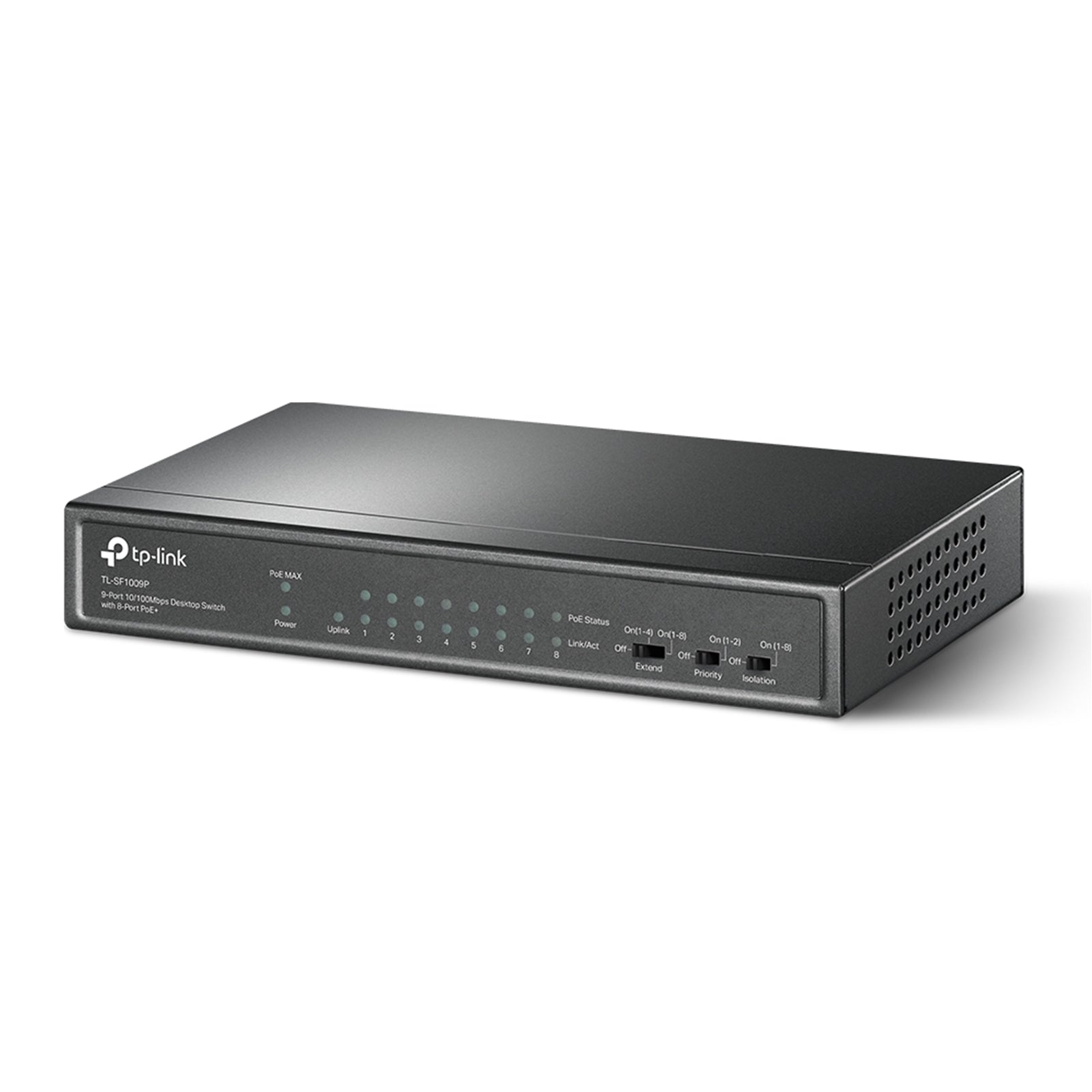 TP-Link TL-SF1009P 9-Port 10/100Mbps Metal Desktop PoE Switch with 8-Port PoE+ (65W)