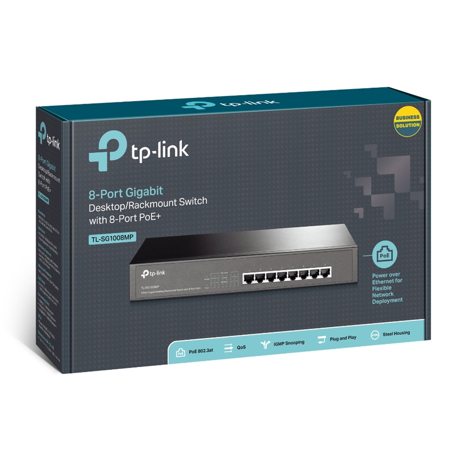 TP-Link TL-SG1008MP 8-Port Metal Gigabit Desktop/Rackmount Switch with 8-Port PoE+ (30W)
