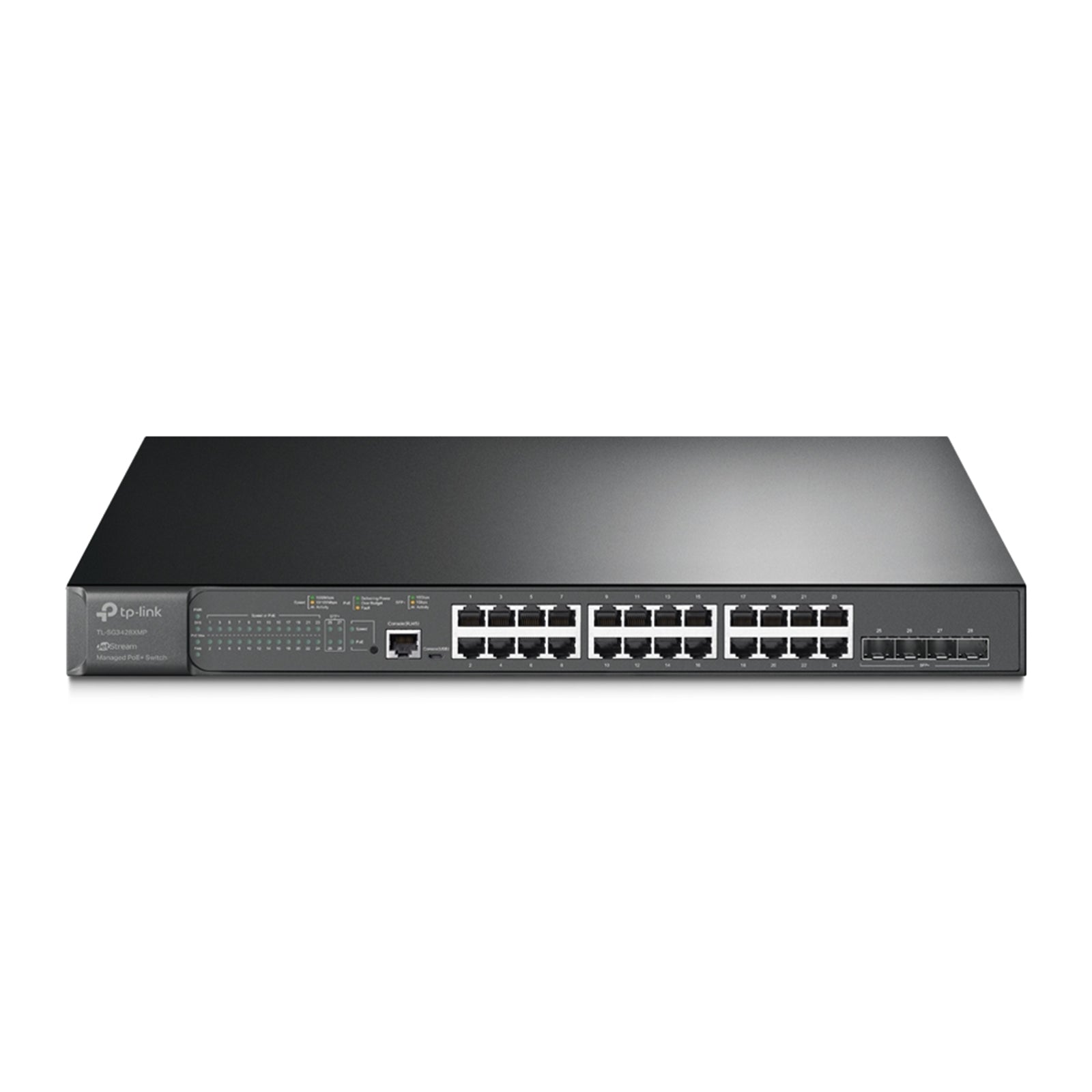TP-Link JetStream TL-SG3428XMP 24-Port Metal Gigabit and 4-Port 10GE SFP+ L2+ Managed Switch with 24-Port PoE+ (384W)