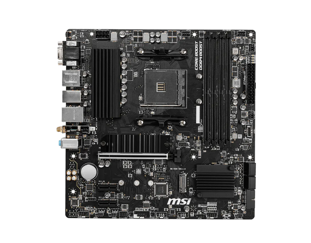 MSI B550M PRO-VDH WIFI, AMD B550, AM4, Micro ATX, 4 DDR4, VGA, HDMI, DP, AC Wi-Fi, GB LAN, 2x M.2