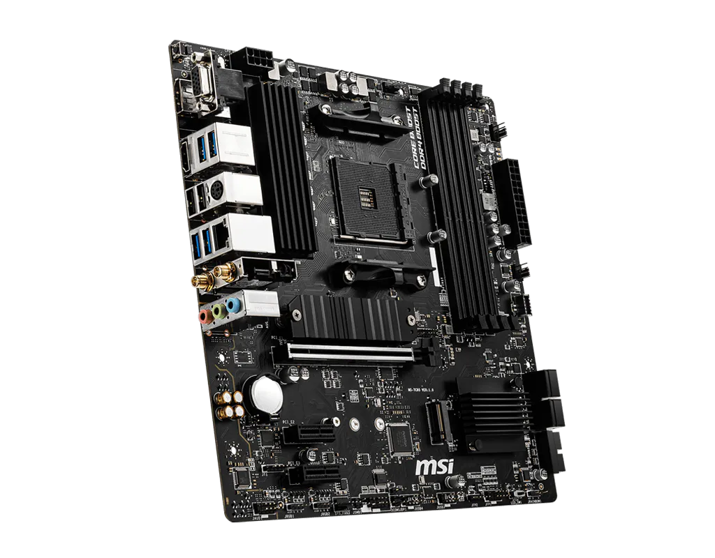 MSI B550M PRO-VDH WIFI, AMD B550, AM4, Micro ATX, 4 DDR4, VGA, HDMI, DP, AC Wi-Fi, GB LAN, 2x M.2