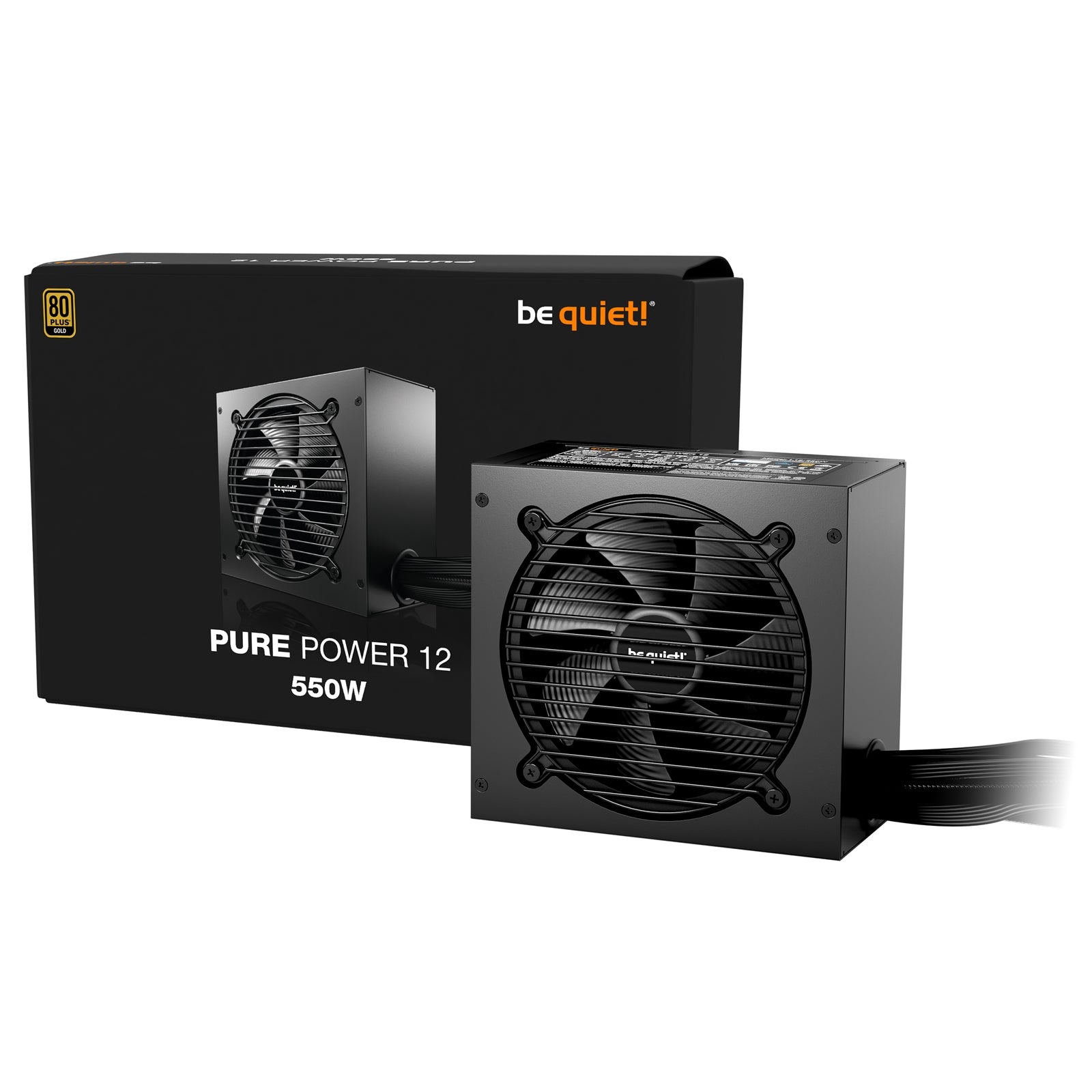 Be Quiet! 550W Pure Power 12 PSU, Fully Wired, Rifle Bearing Fan, 80+ Gold, ATX 3.1, PCIe 5.1