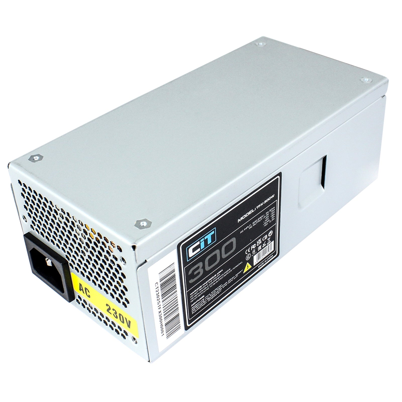 CIT 300W TFX-300W Silver Coating Power Supply, Low Noise 8cm Fan with intelligent fan speed control, Support standard TFX form factor