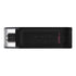 Kingston DT70/256GB DataTraveler 256GB USB Flash Drive, USB 3.2,  USB-C, Gen1, 80MB/s, Cap Design, Black, Retail.