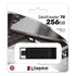 Kingston DT70/256GB DataTraveler 256GB USB Flash Drive, USB 3.2,  USB-C, Gen1, 80MB/s, Cap Design, Black, Retail.