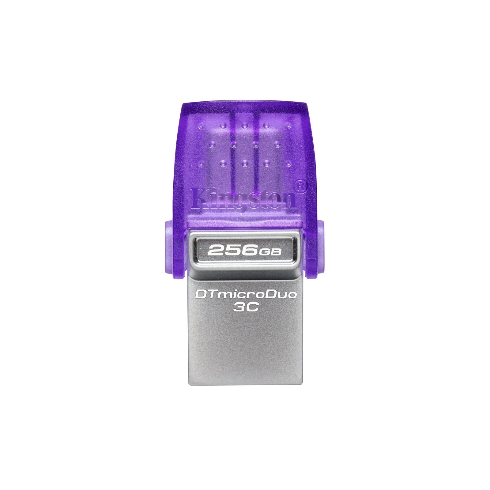 Kingston DataTraveler microDuo 3C 256GB OTG Dual USB-A to USB-C USB 3.2 Gen 1 Flash Drive, Purple