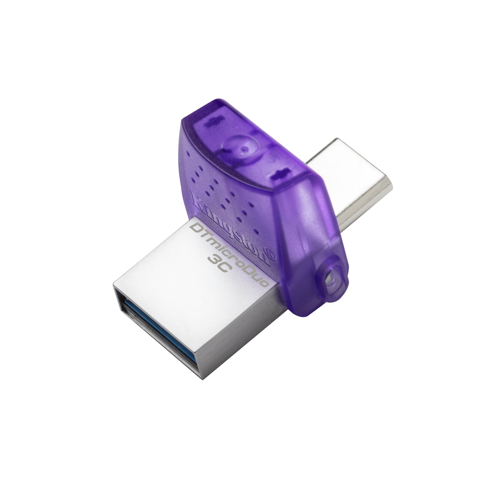 Kingston DataTraveler microDuo 3C 256GB OTG Dual USB-A to USB-C USB 3.2 Gen 1 Flash Drive, Purple
