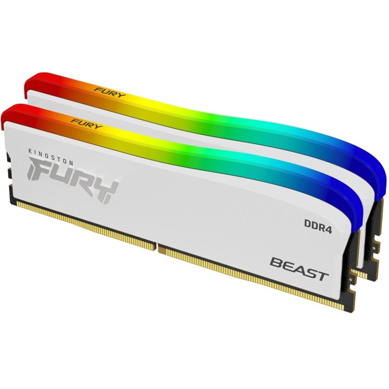 Kingston FURY Beast RGB, 32GB (2 x 16GB), DDR4, 3200MHz, Special Edition White, Unbuffered, 288-pin, DIMM, CL16, 1.35v