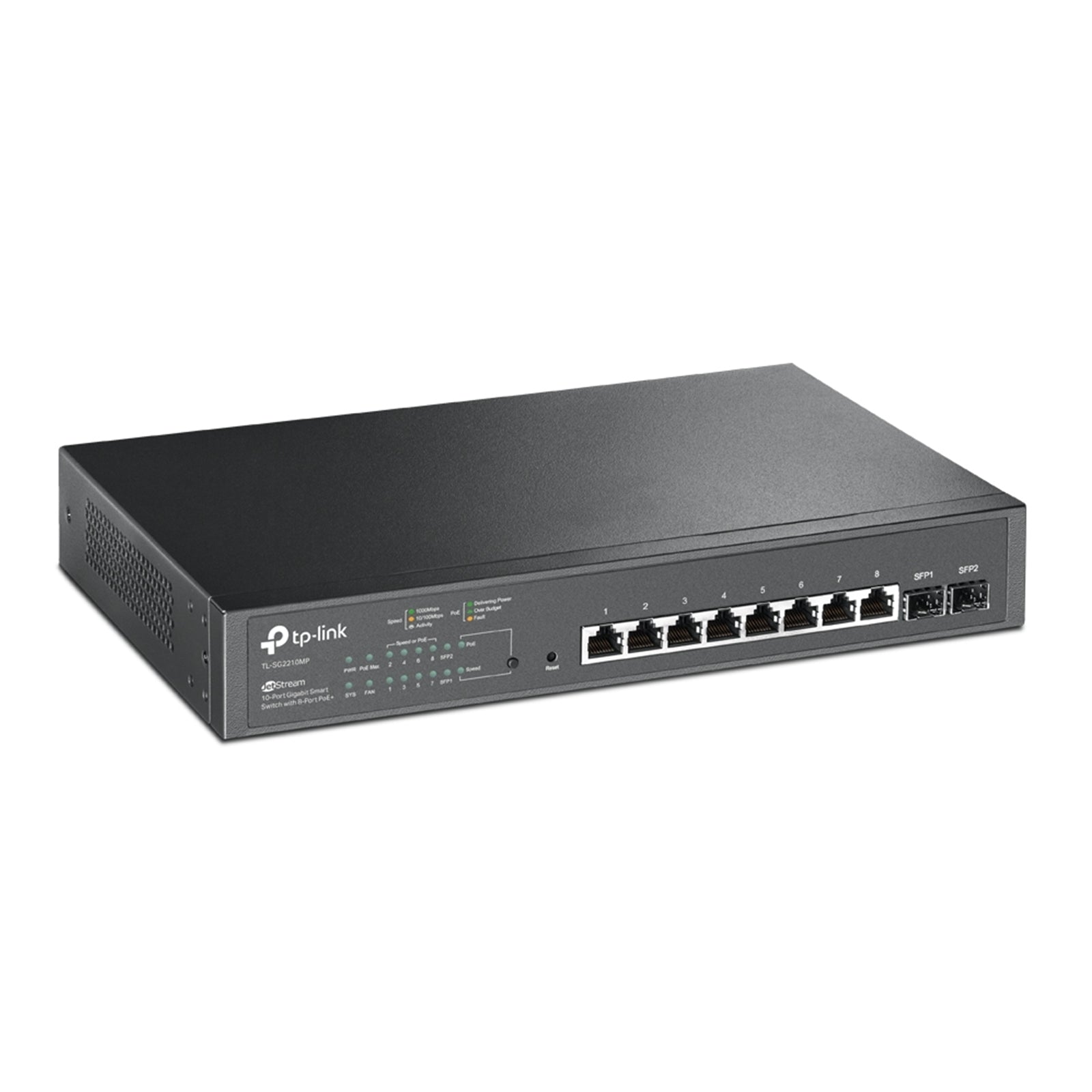 TP-Link JetStream TL-SG2210MP 10-Port Metal Gigabit Smart PoE Switch with 8-Port PoE+ (150W)