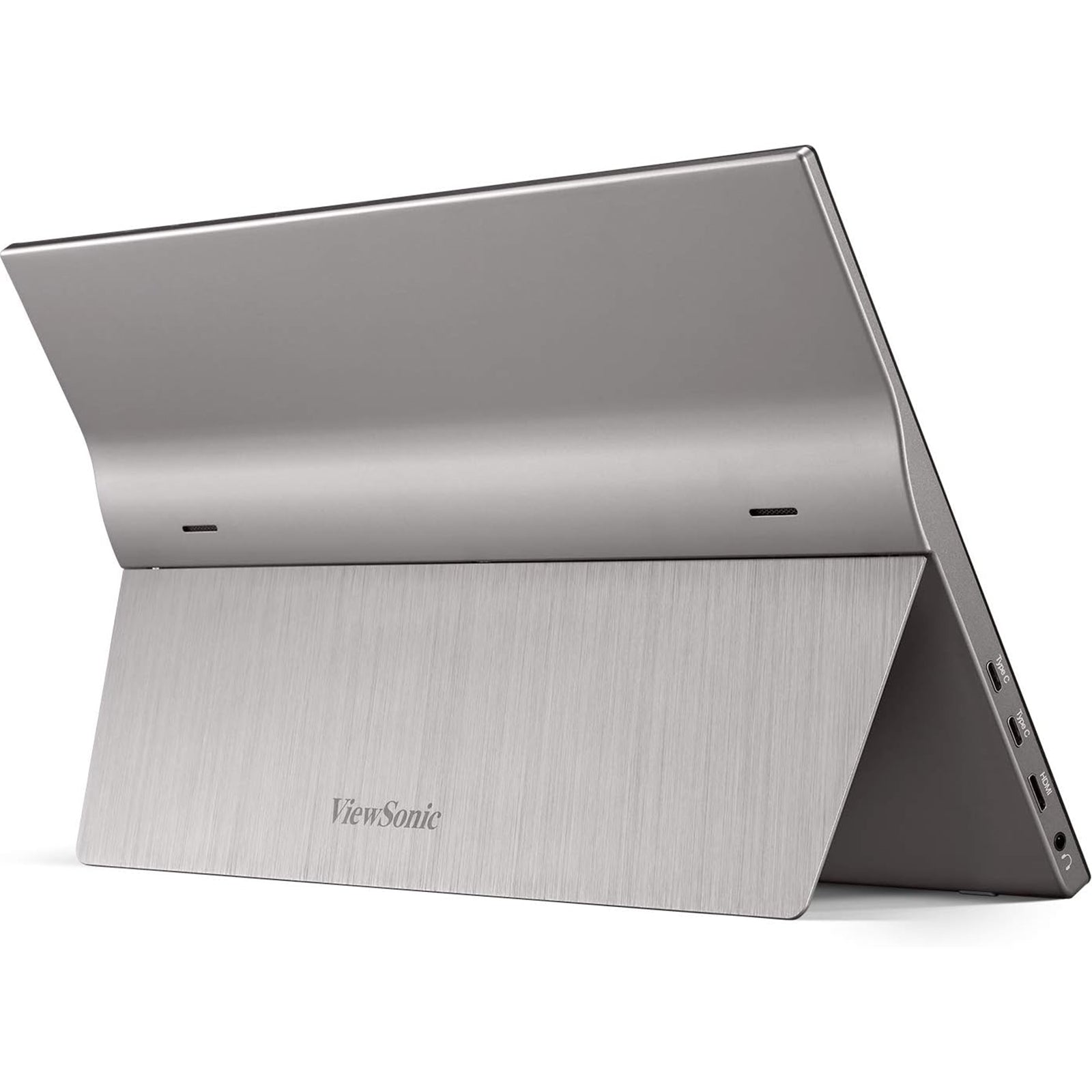 Viewsonic TD1655 16-Inch USB-C Multi-Touch, IPS Portable Monitor, 1920x1080, 60Hz, Mini HDMI, Speakers, 6.5ms, Metallic with Foldable Stand, Pivotable Display