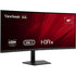 ViewSonic VA3820C 38-inch ultra-wide curved LED monitor with USB-C hub, HDMI, DisplayPort, speakers, height adjustment, black.