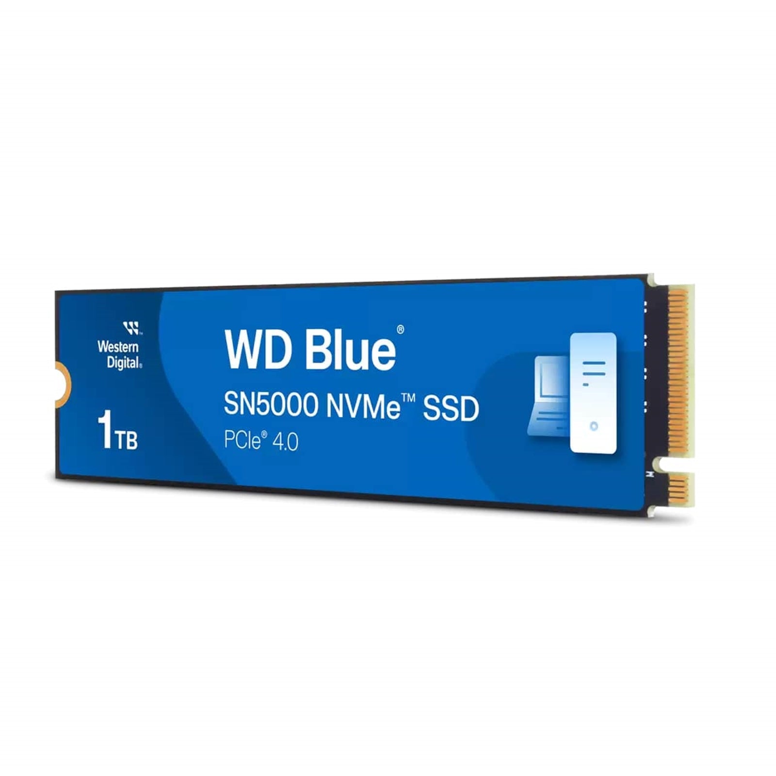 WD Blue SN5000 (WDS100T4B0E-00CNZ0) 1TB NVMe SSD, M.2 Interface, PCIe Gen4, 2280, Read 5150MB/s, Write 4900MB/s, 5 Year Warranty